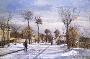 Camille Pissarro Lu Xian floating snow road oil on canvas